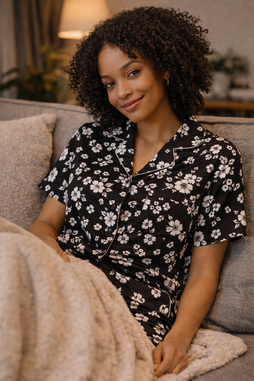 Floral Sensory Pajama Snuggle Bundle for Baby Bonding and Visual Development