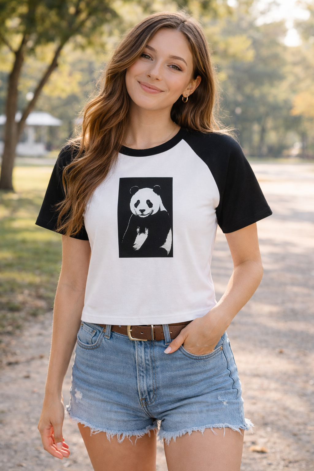Panda Raglan Baby Tee