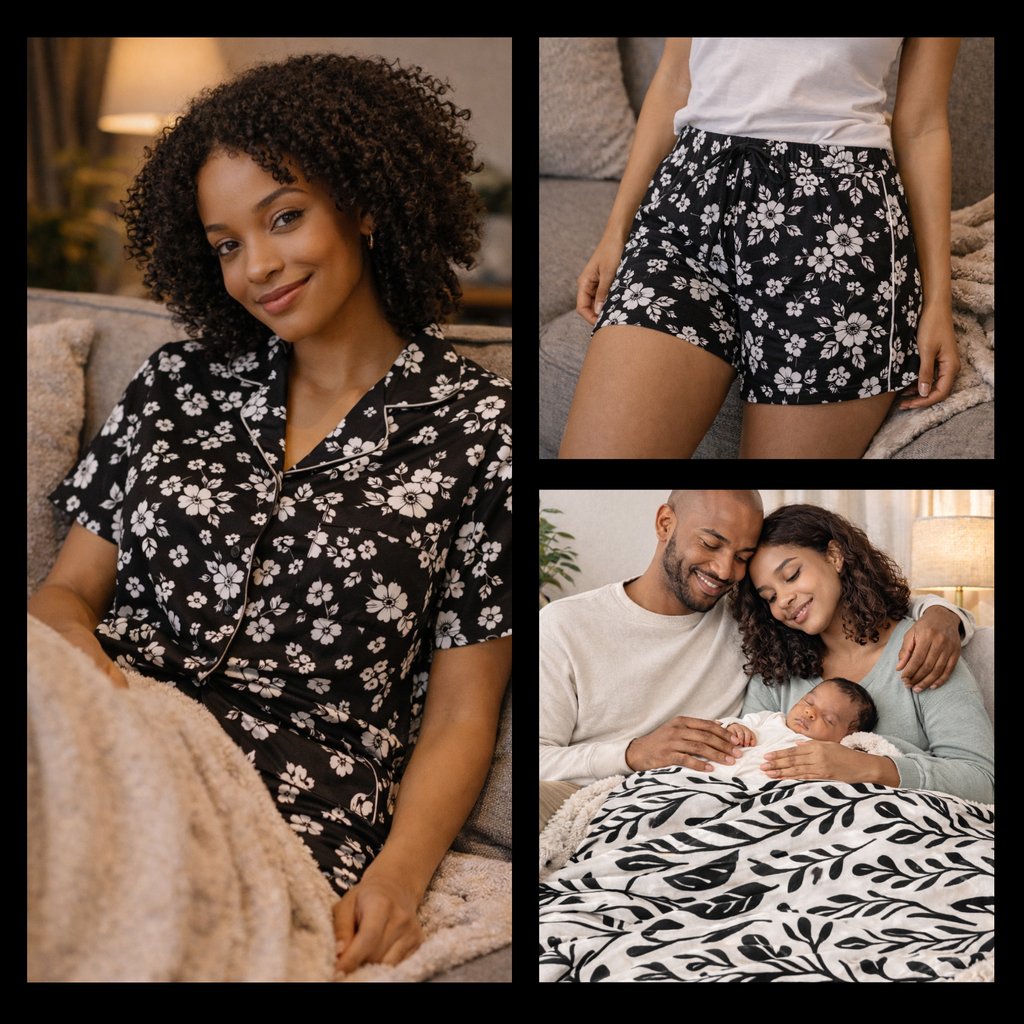 Floral Sensory Pajama Snuggle Bundle for Baby Bonding and Visual Development